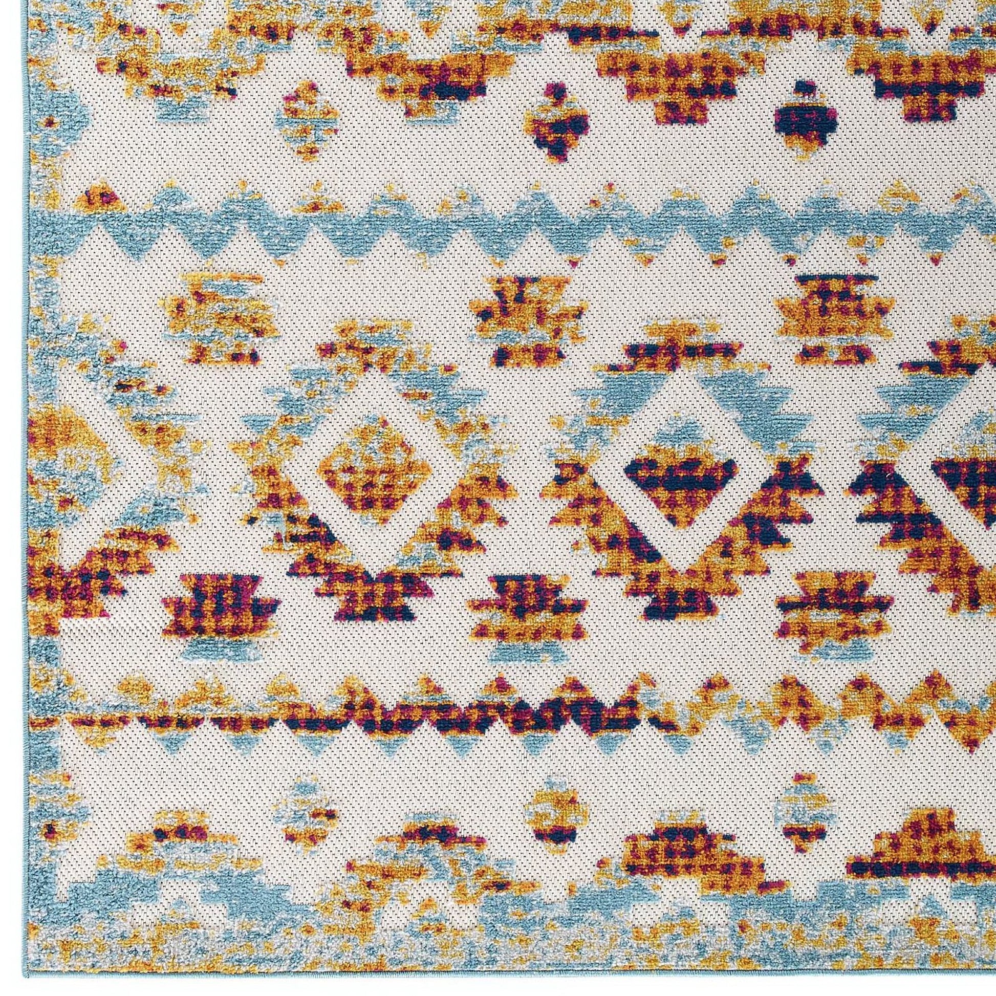 Reflect Takara Abstract Diamond Moroccan Trellis 5x8 Indoor and Outdoor Area Rug