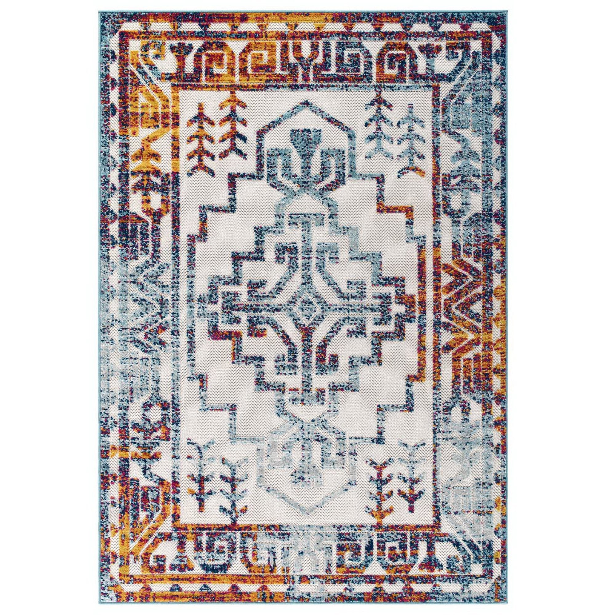 Reflect Nyssa Distressed Geometric Southwestern Aztec 5x8 Indoor/Outdoor Area Rug - Multicolored
