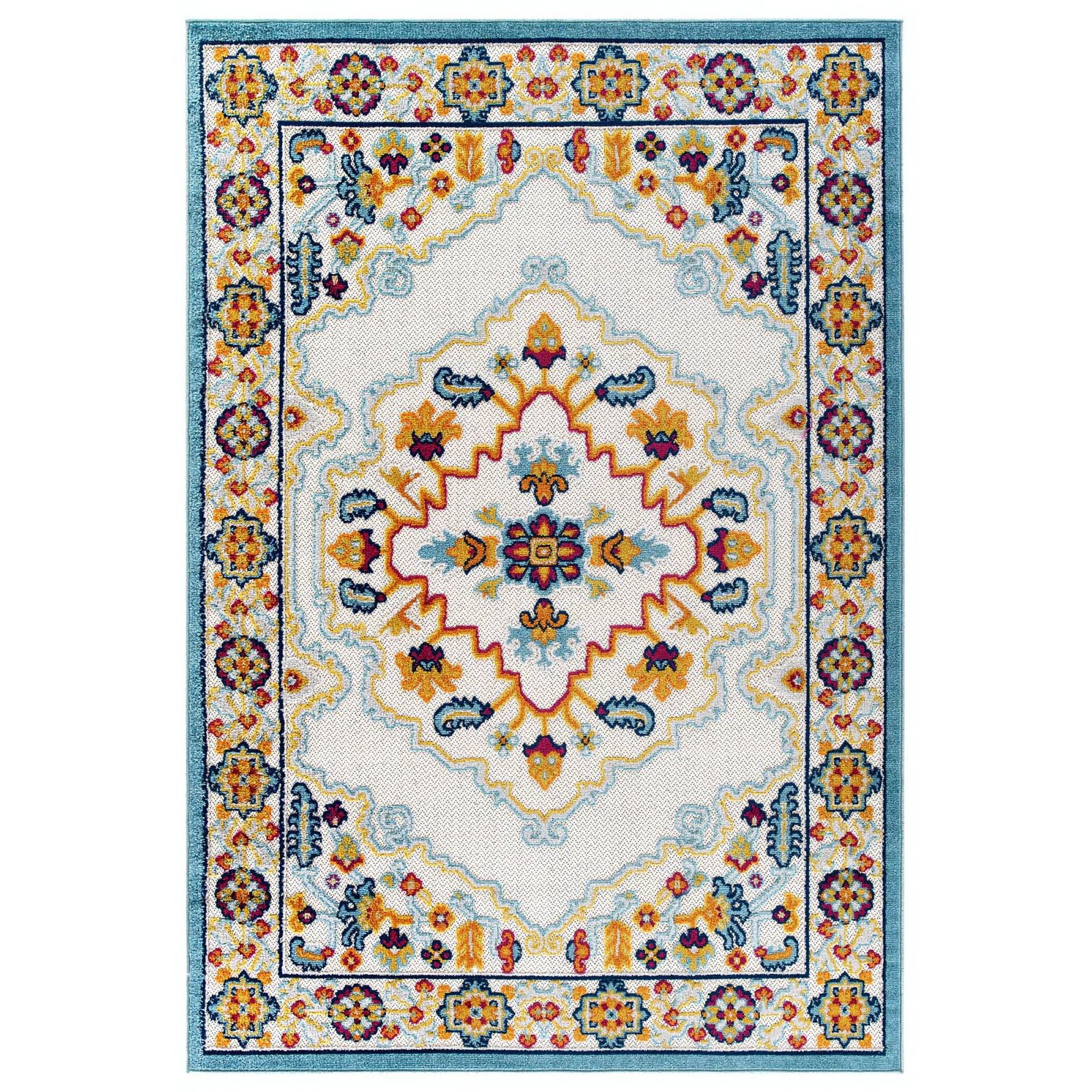 Reflect Ansel Distressed Floral Vintage Medallion 8x10 Indoor and Outdoor Area Rug - Multicolored