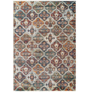 Tribute Azalea Distressed Vintage Floral Lattice 5x8 Area Rug - Multicolored