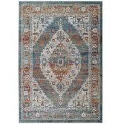 Tribute Camellia Distressed Vintage Floral Vintage Medallion 8x10 Area Rug - Multicolored