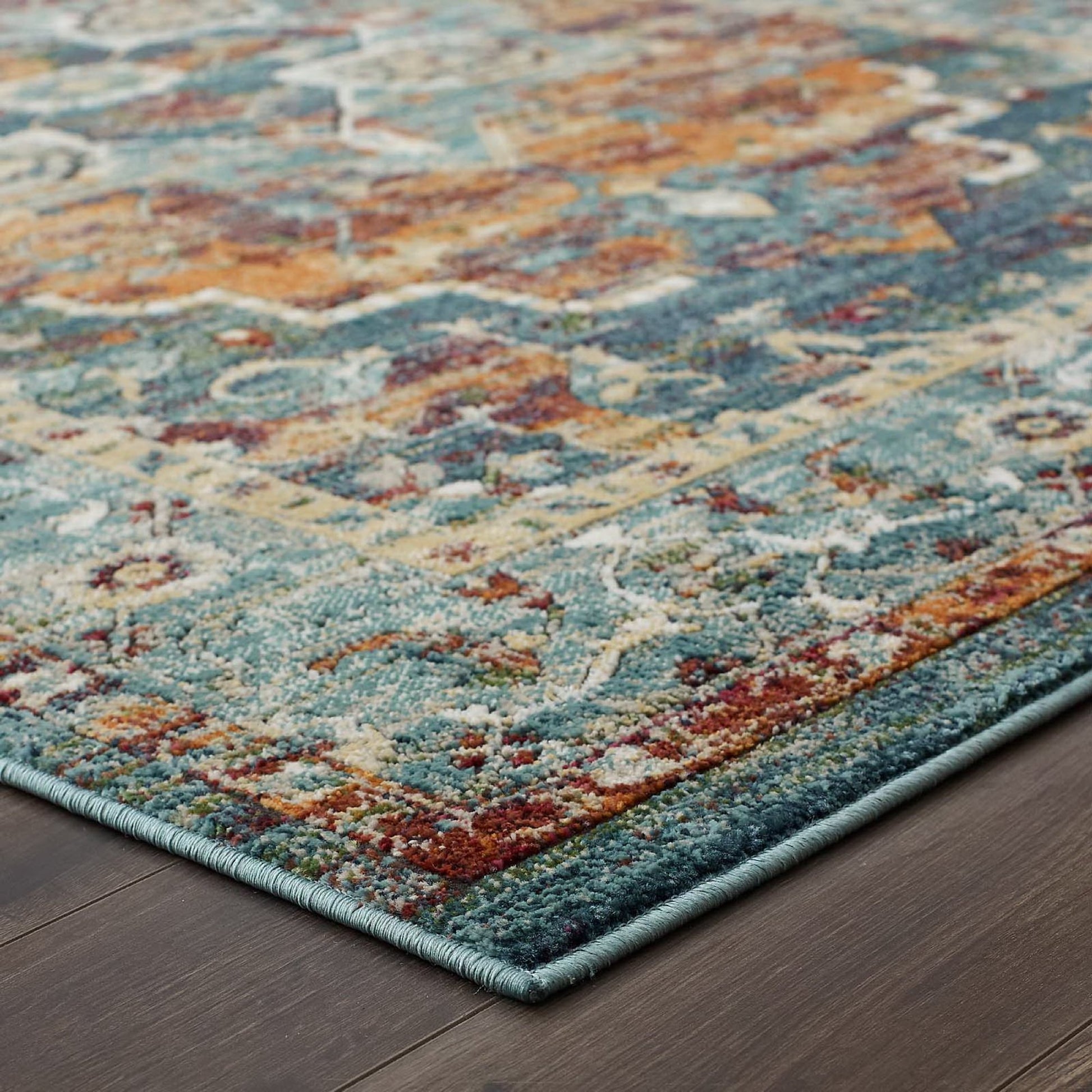 Tribute Diantha Distressed Vintage Floral Vintage Medallion 5x8 Area Rug