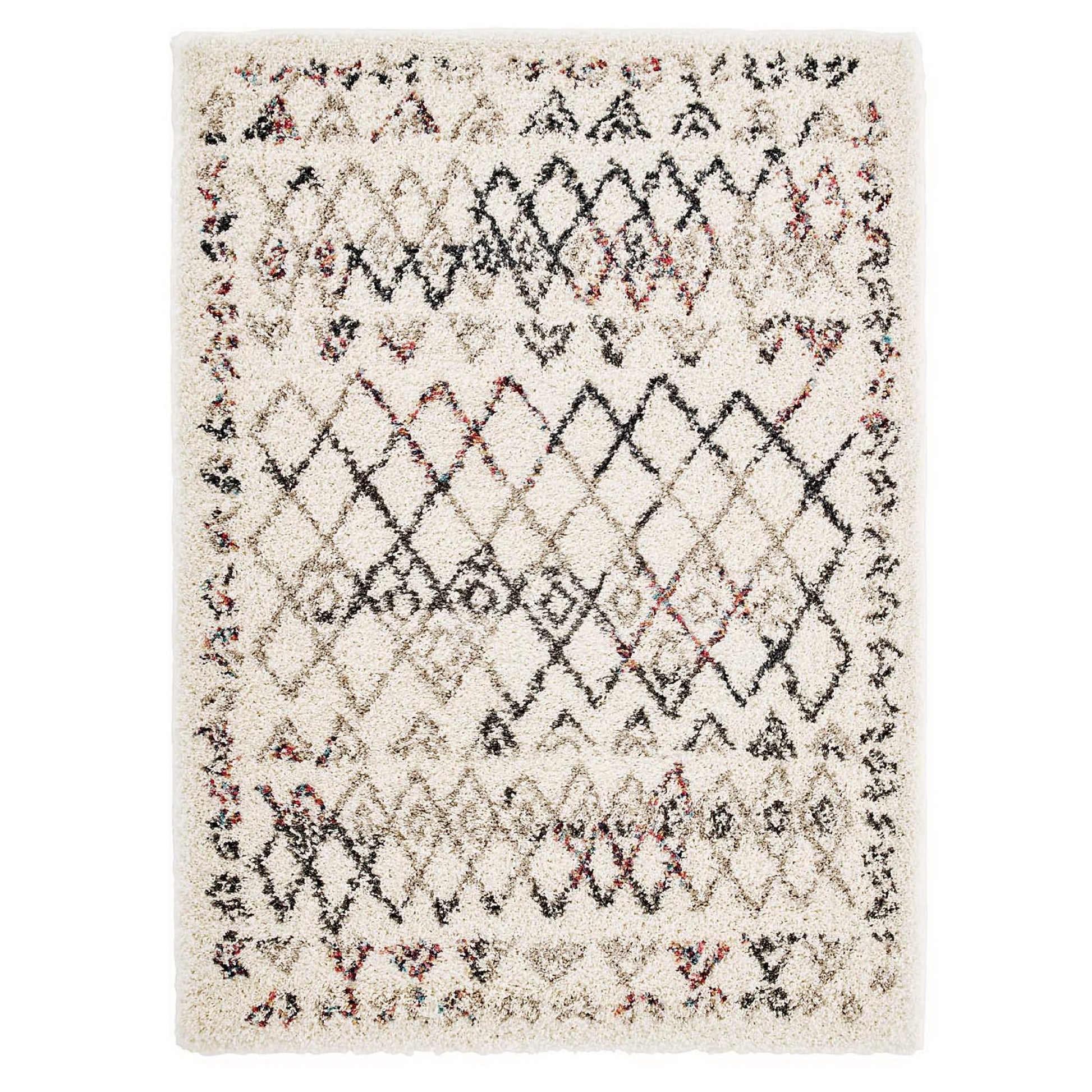 Skadi Rainbow Diamond Shag Area Rug - Multicolor