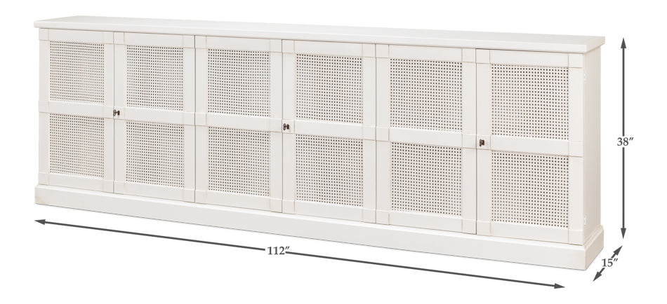 Luciana 6 Cane Dr Buffet,112",Cortina Wh by Sarreid Ltd - view 7