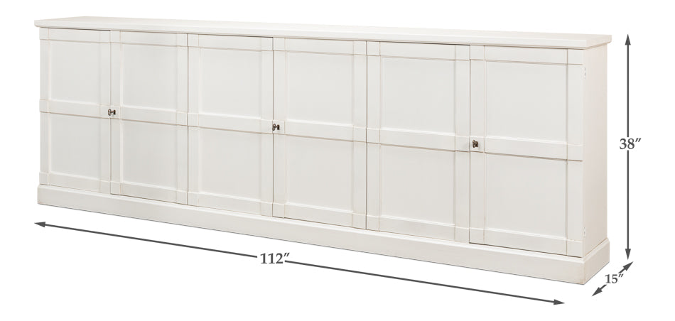 Luciana 6 Wood Dr Buffet,112",Cortina Wh by Sarreid Ltd - view 7