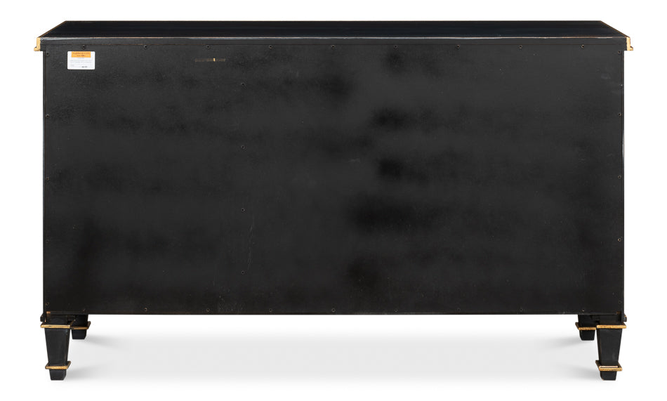 Louis Xvi Buffet,Powder Black W/Gold by Sarreid Ltd - view 8