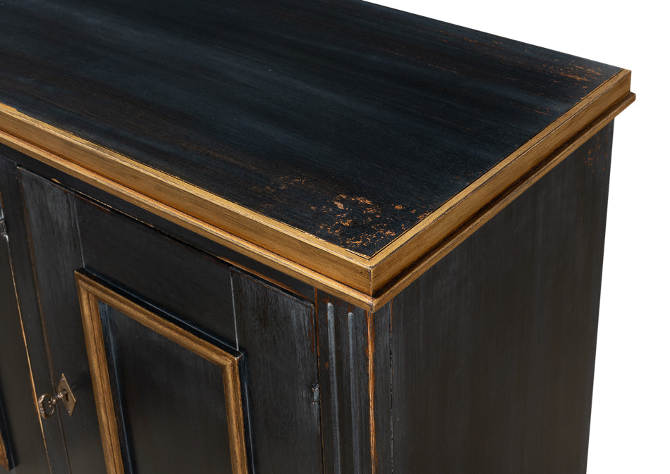 Louis Xvi Buffet,Powder Black W/Gold by Sarreid Ltd - view 11