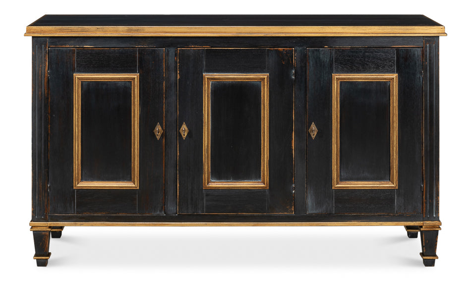 Louis Xvi Buffet,Powder Black W/Gold by Sarreid Ltd - view 2
