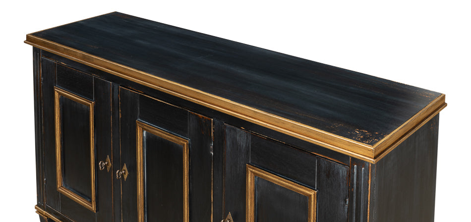 Louis Xvi Buffet,Powder Black W/Gold by Sarreid Ltd - view 4