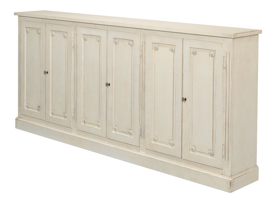 Bellagio Sideboard,96", White/White by Sarreid Ltd - view 4