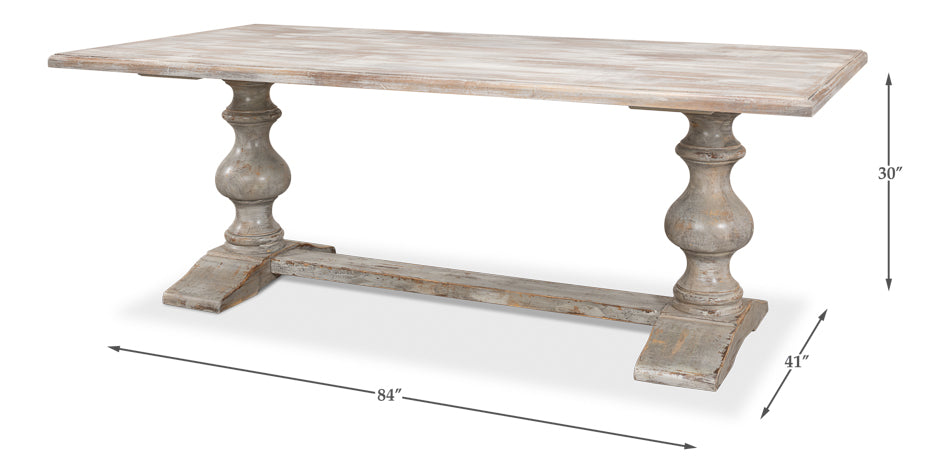 Lionisio Trestle Table, Grey Oak by Sarreid Ltd - view 12
