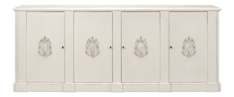 *Crested Wall Cabinet,White/White Finish by Sarreid Ltd - view 2
