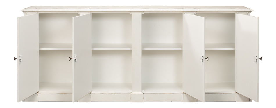 *Crested Wall Cabinet,White/White Finish by Sarreid Ltd - view 3