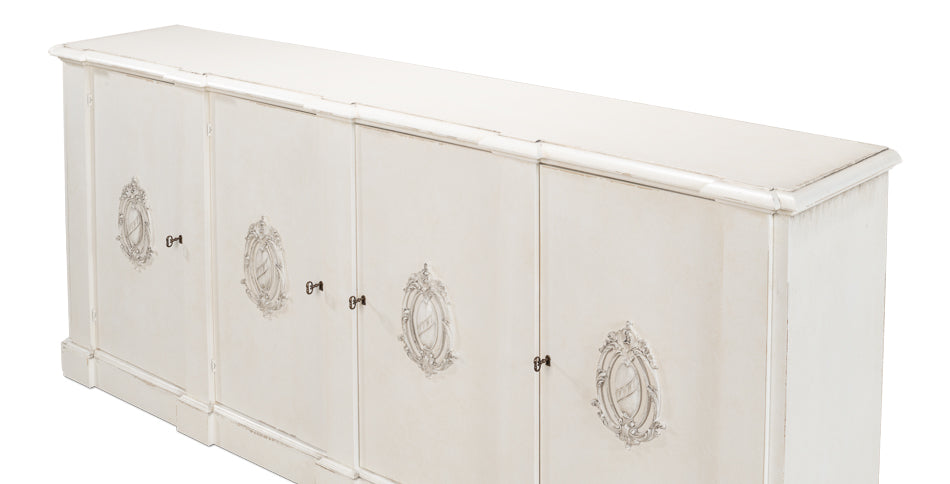 *Crested Wall Cabinet,White/White Finish by Sarreid Ltd - view 4