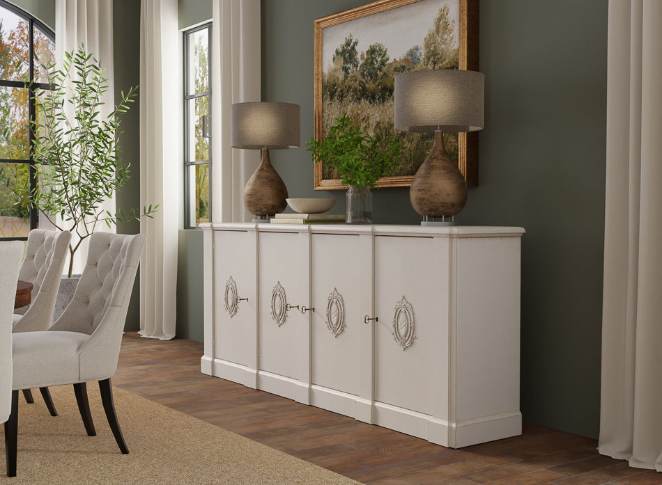 *Crested Wall Cabinet,White/White Finish by Sarreid Ltd - view 12