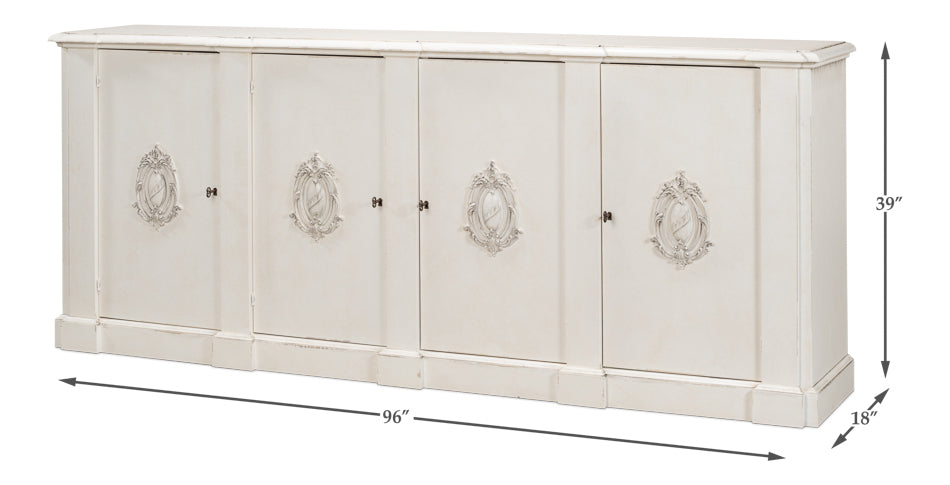 *Crested Wall Cabinet,White/White Finish by Sarreid Ltd - view 5