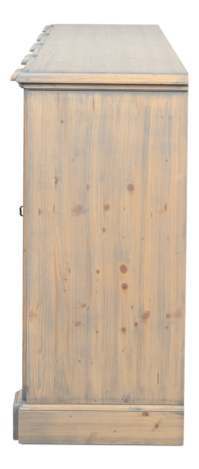 Crested Wall Cabinet,Carmine Legno Tran by Sarreid Ltd - view 9