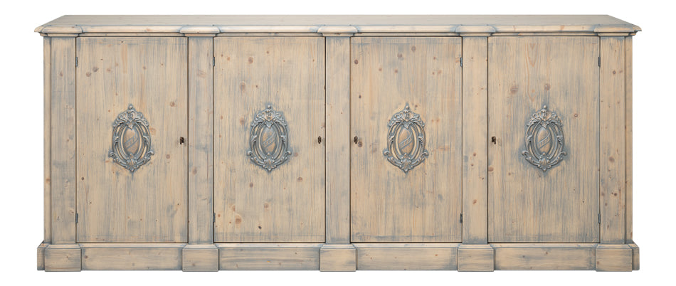 Crested Wall Cabinet,Carmine Legno Tran by Sarreid Ltd - view 2