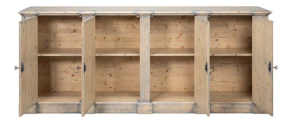 Crested Wall Cabinet,Carmine Legno Tran by Sarreid Ltd - view 3
