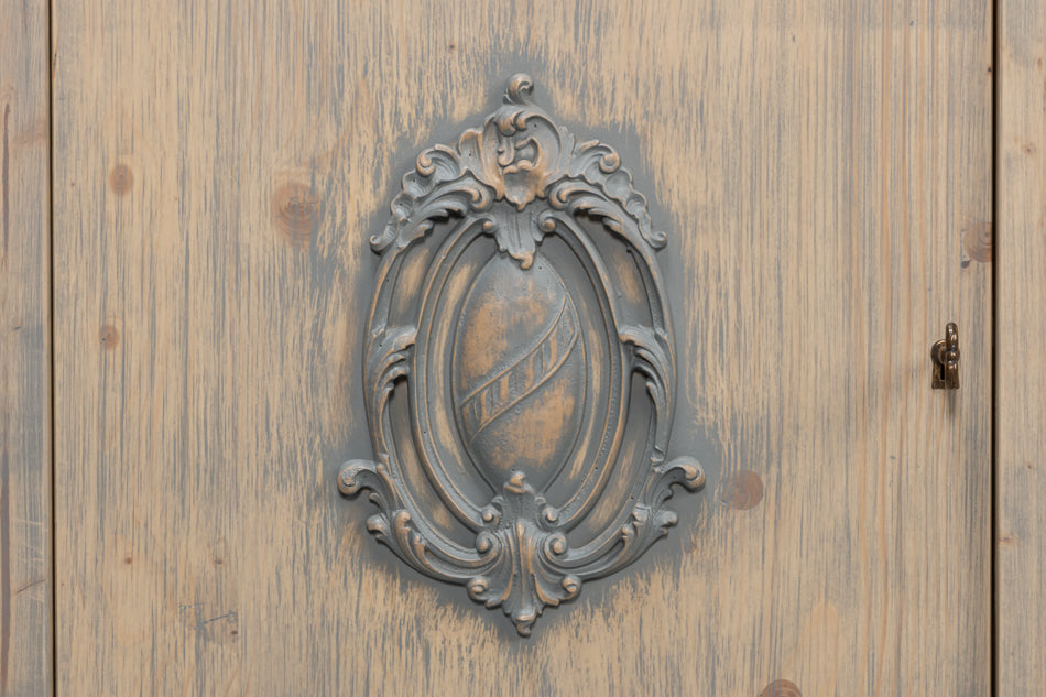 Crested Wall Cabinet,Carmine Legno Tran by Sarreid Ltd - view 6