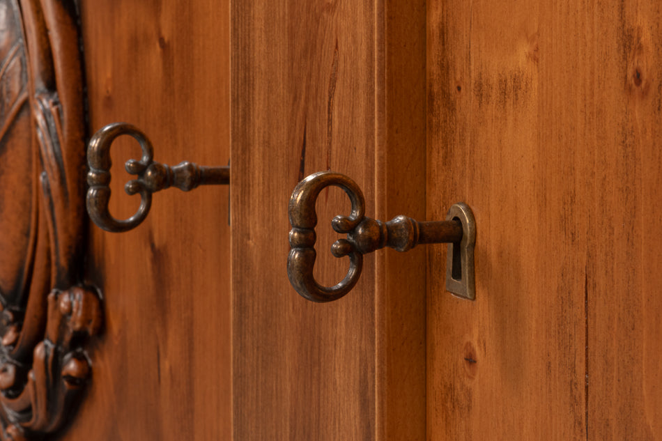 Crested Wall Cabinet,Noce Anticato by Sarreid Ltd - view 10