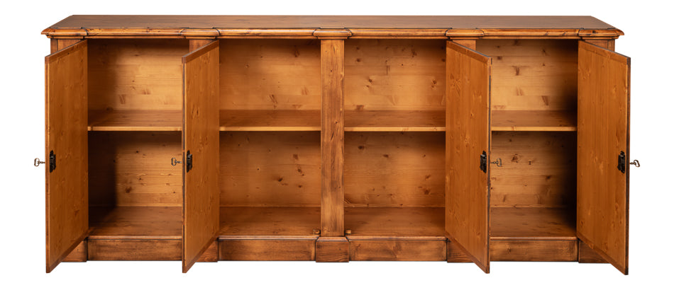 Crested Wall Cabinet,Noce Anticato by Sarreid Ltd - view 3