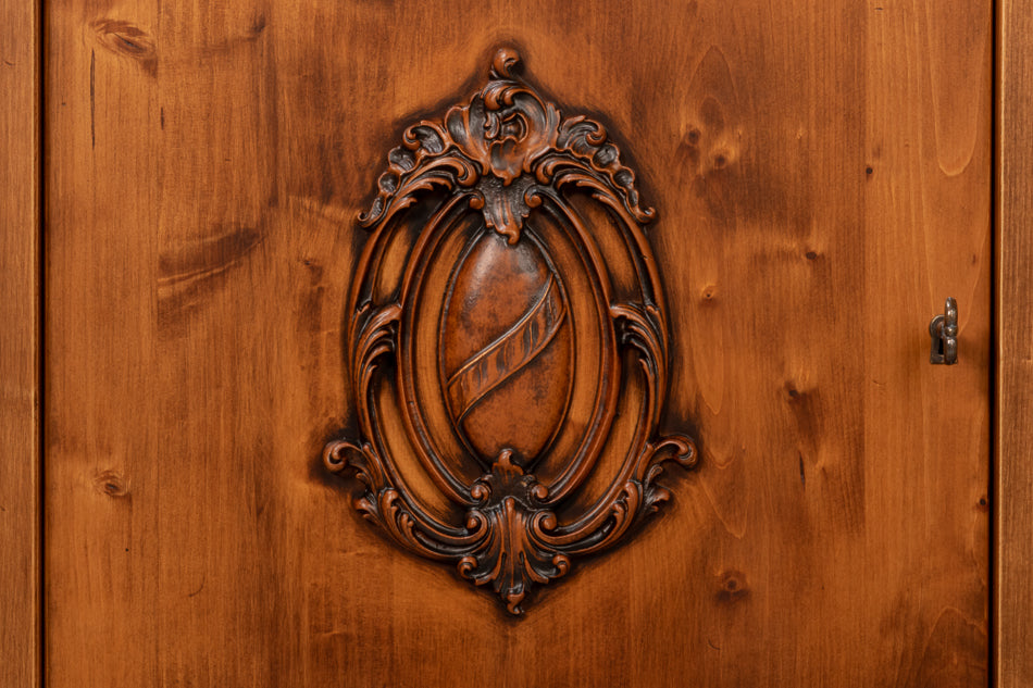 Crested Wall Cabinet,Noce Anticato by Sarreid Ltd - view 6