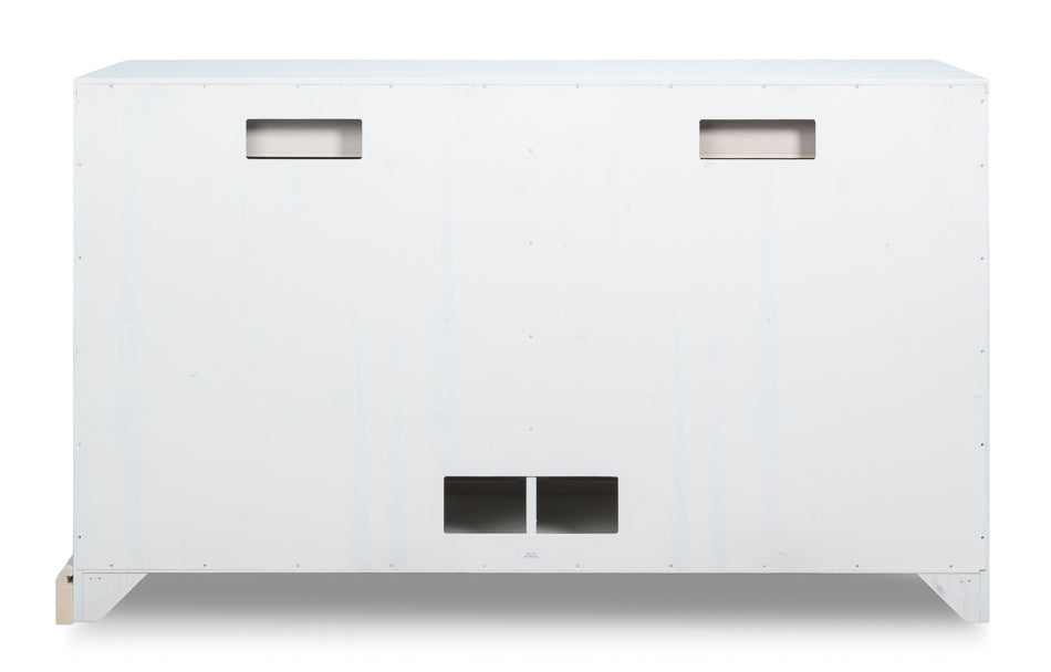 Center Media Base, Cortina White by Sarreid Ltd - view 8