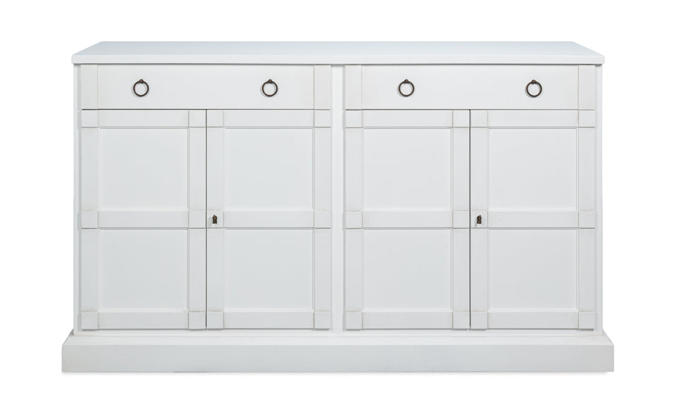 Center Media Base, Cortina White by Sarreid Ltd - view 2