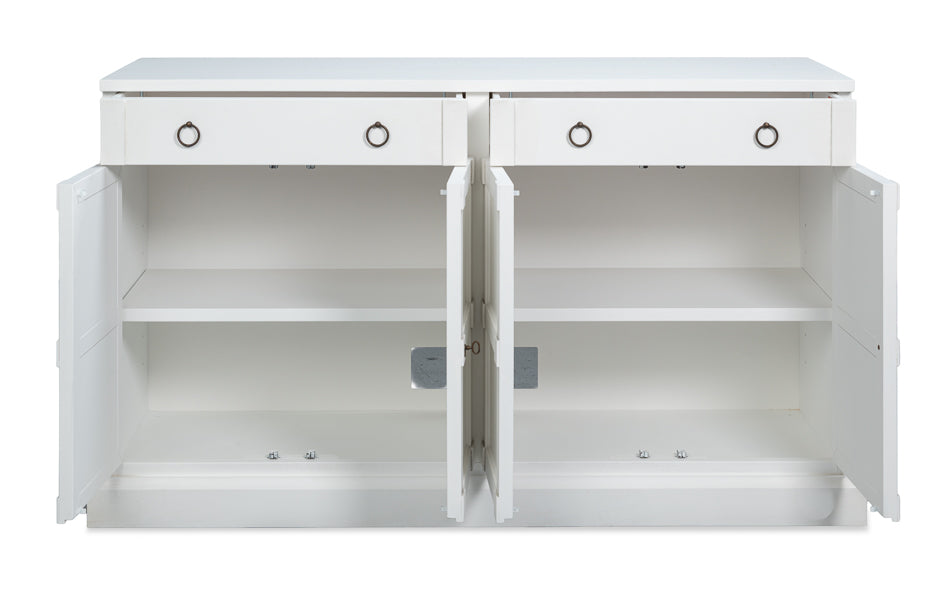 Center Media Base, Cortina White by Sarreid Ltd - view 3