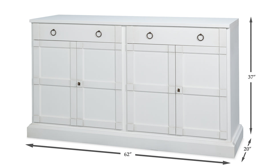 Center Media Base, Cortina White by Sarreid Ltd - view 7