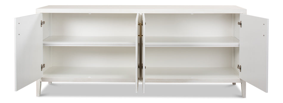 Blanco 4 Door Buffet, Cortina White by Sarreid Ltd - view 3