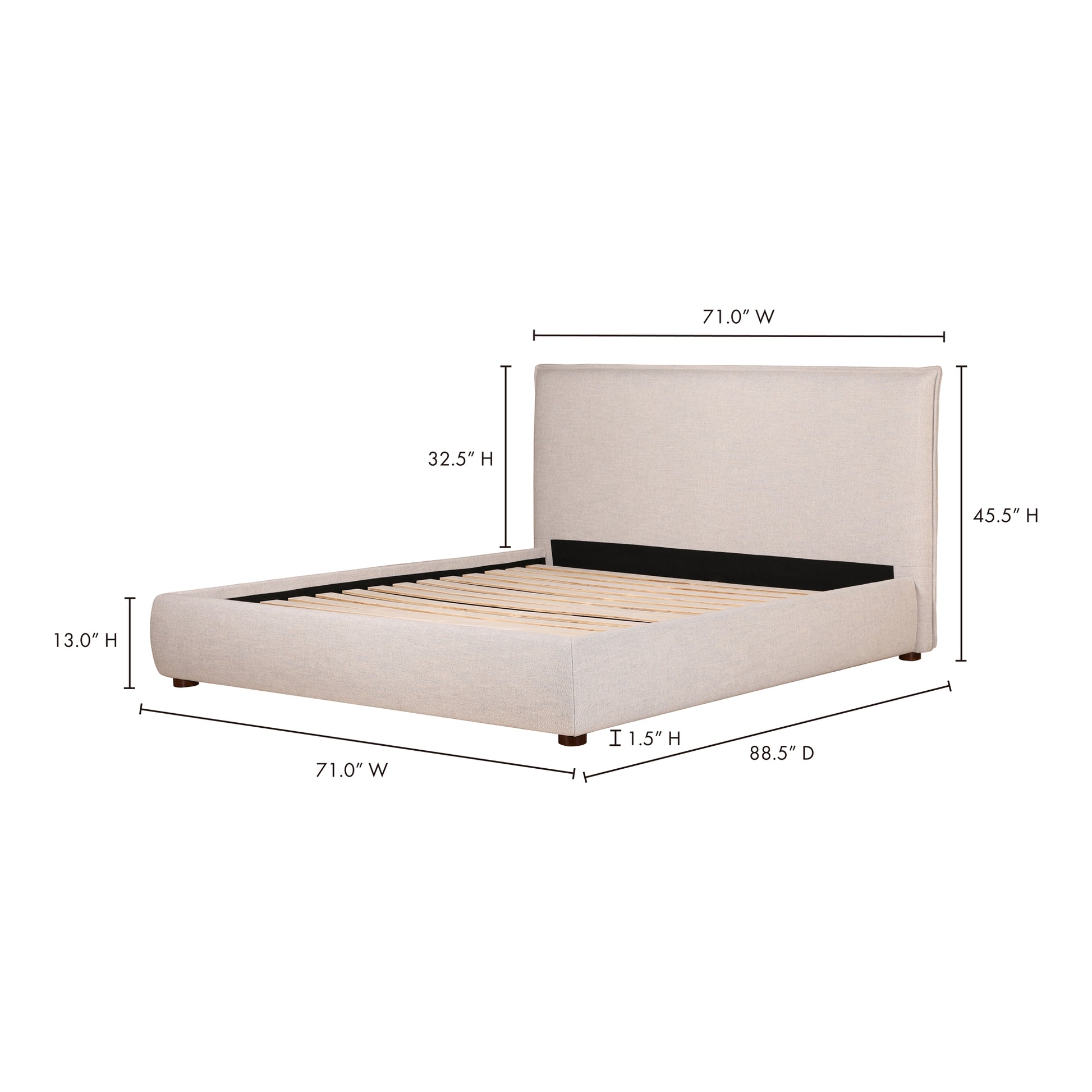 Luzon Queen Bed Light Grey by Moe's Home Collection - view 4