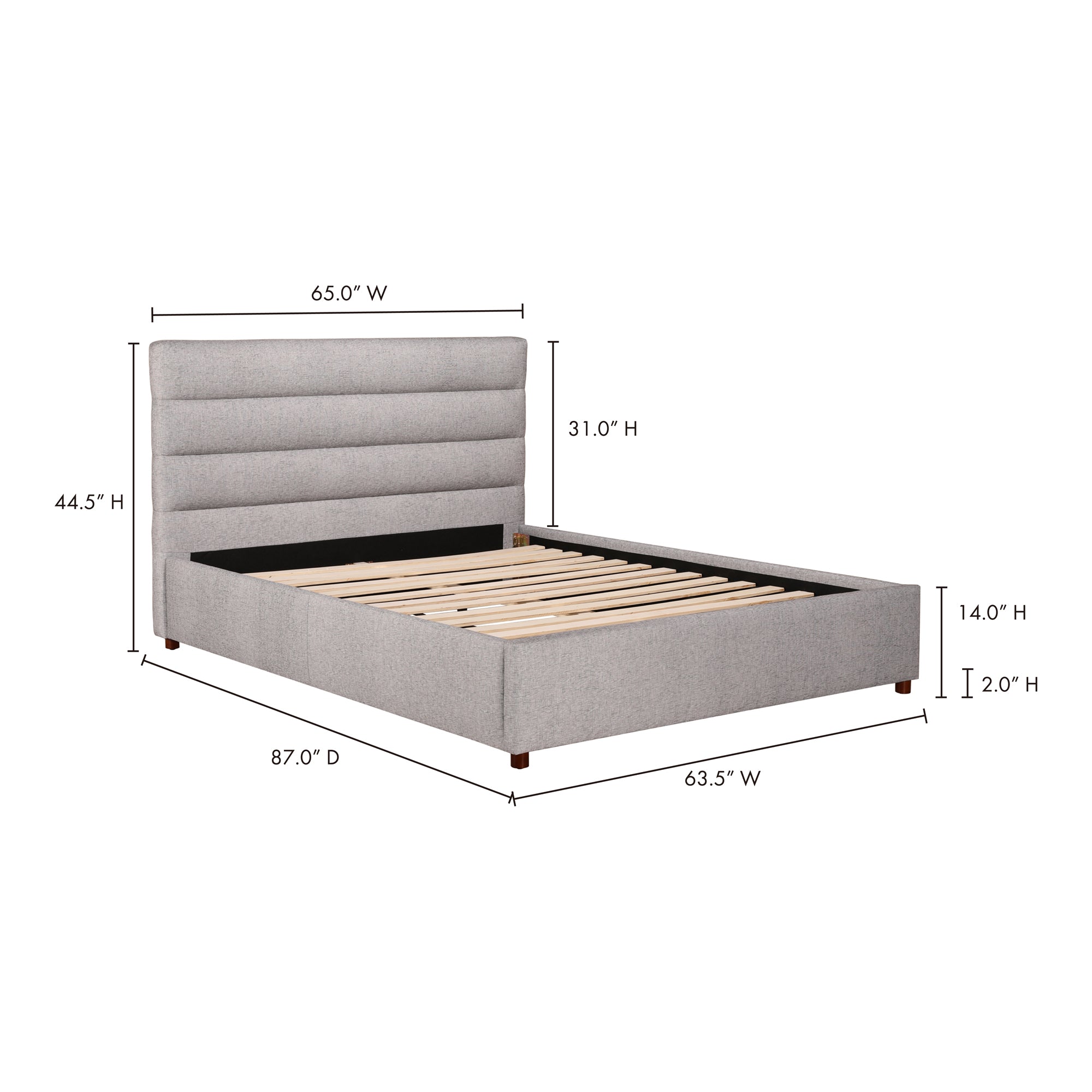 Takio Queen Bed Light Grey by Moe's Home Collection - view 3