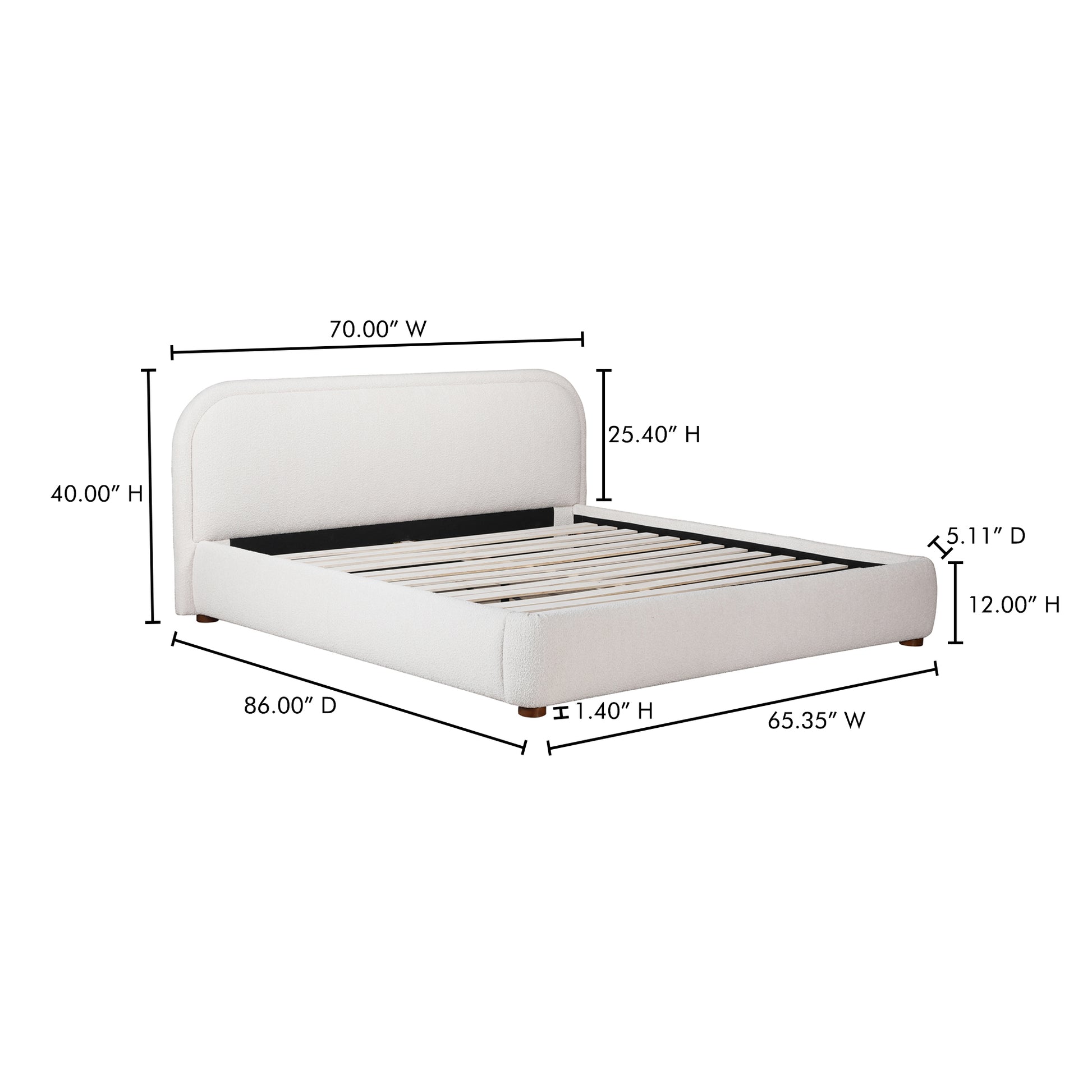 Colin Queen Bed Oatmeal by Moe's Home Collection - view 8