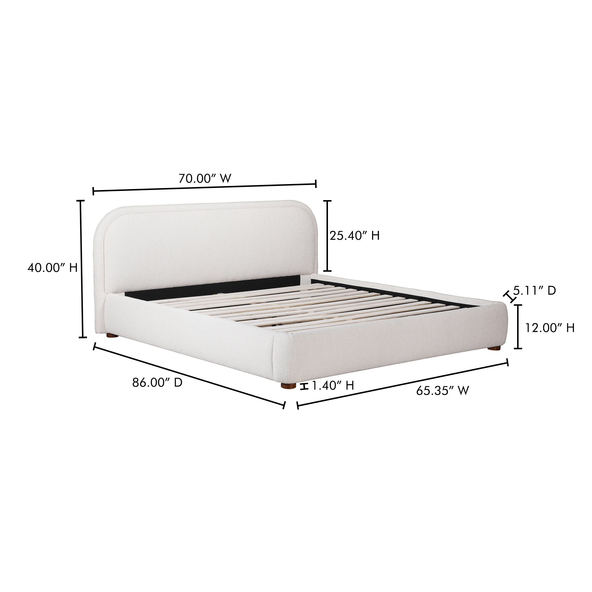 Colin Queen Bed Oatmeal by Moe's Home Collection - view 8