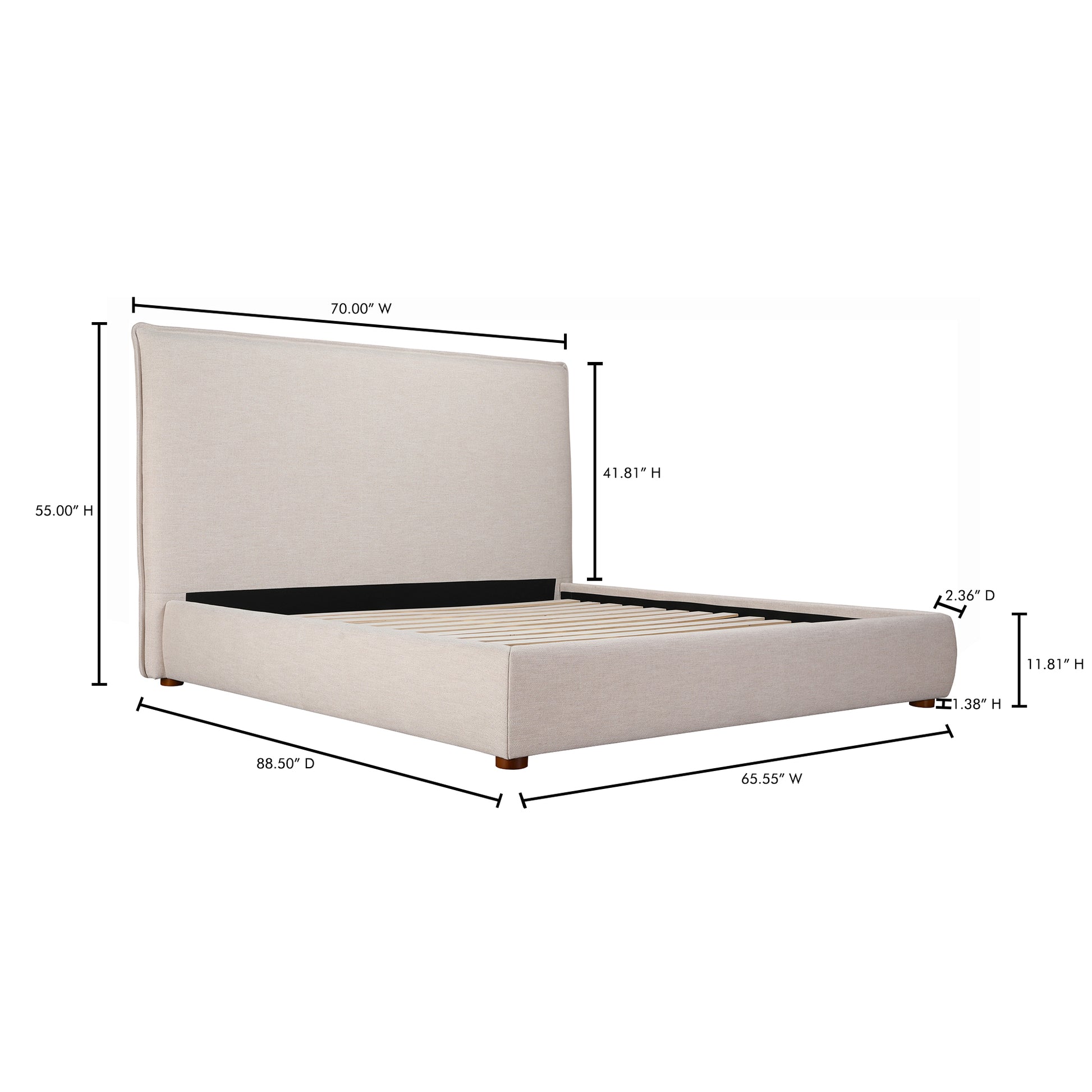 Luzon Queen Bed Tall Headboard Wheat by Moe's Home Collection - view 3
