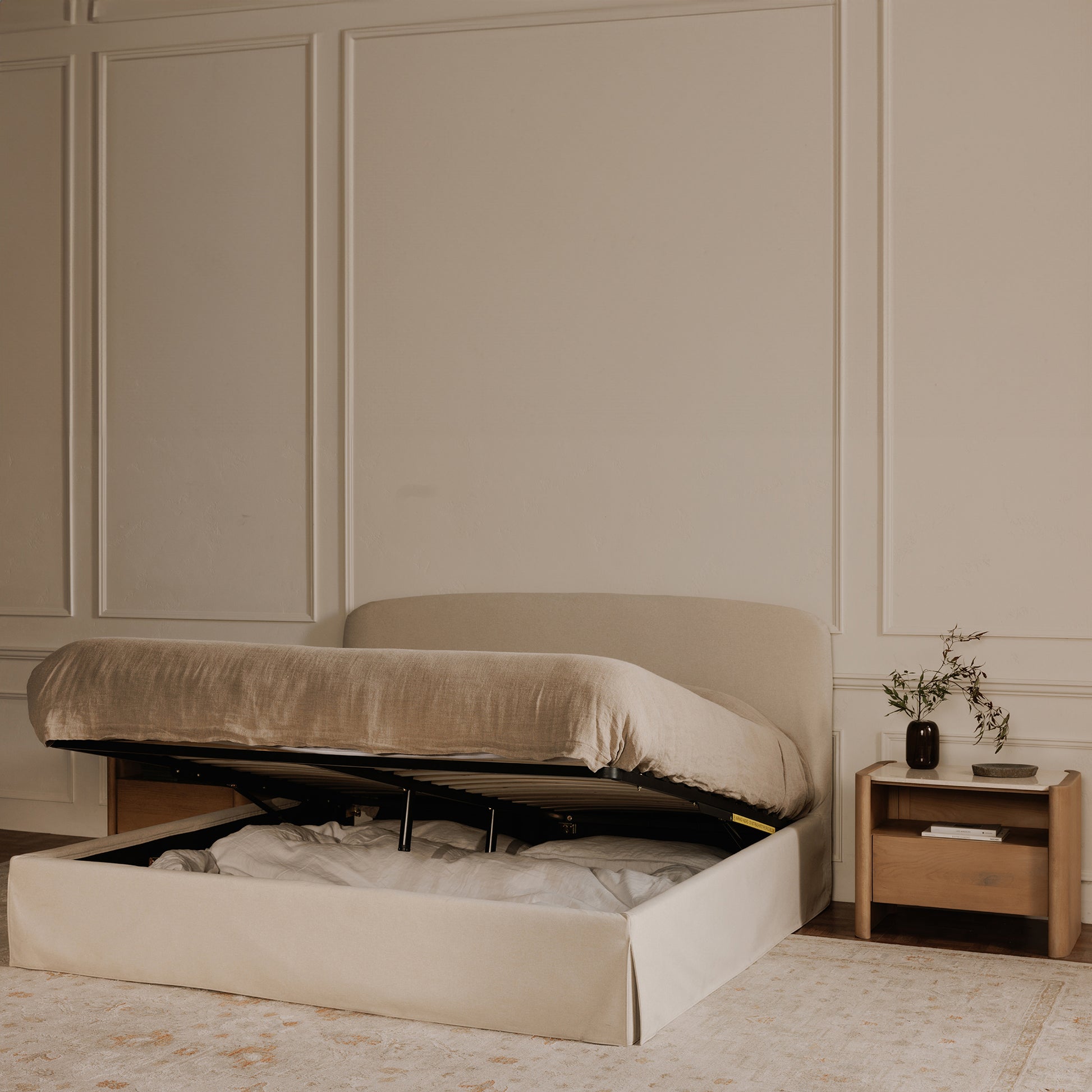 Joan Queen Storage Bed Cream by Moe's Home Collection - view 8