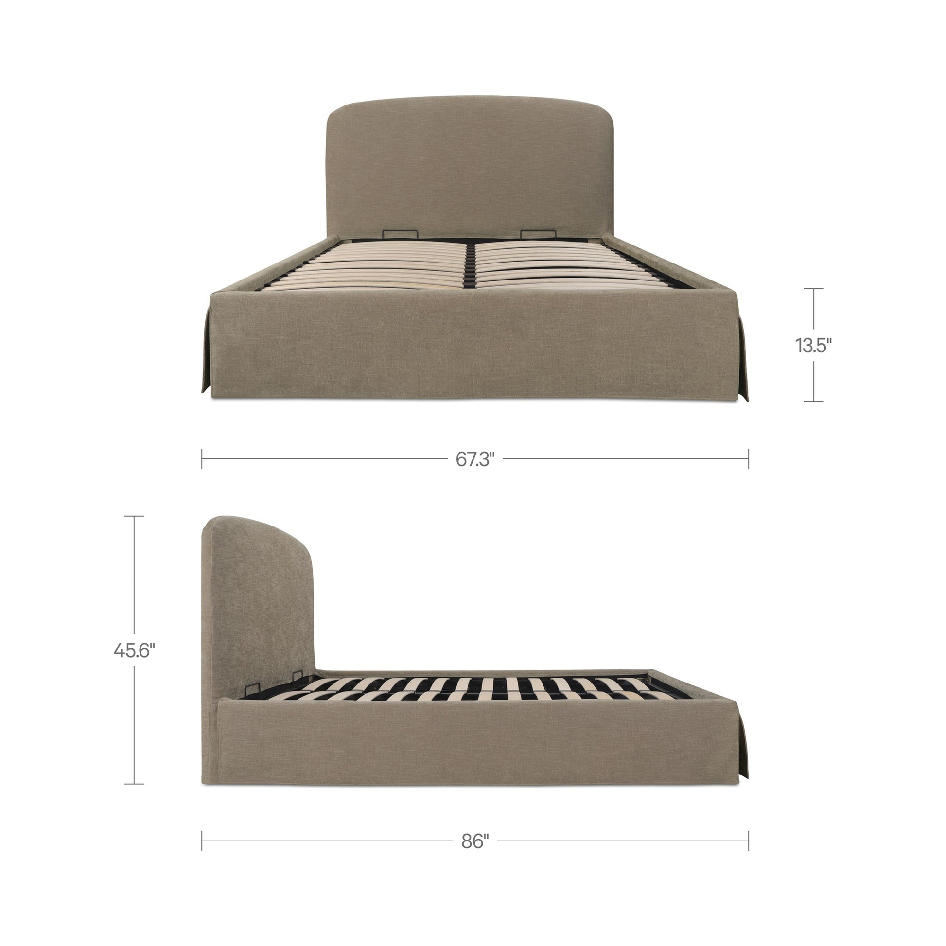 Joan Queen Storage Bed Taupe by Moe's Home Collection - view 3