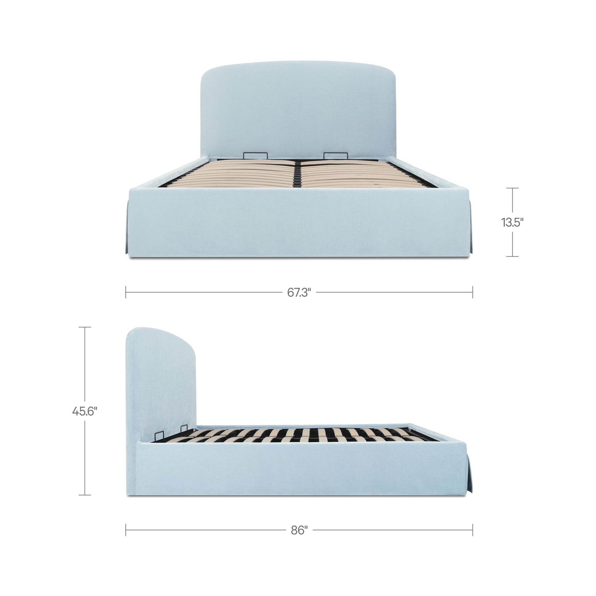 Joan Queen Storage Bed Light Blue by Moe's Home Collection - view 3