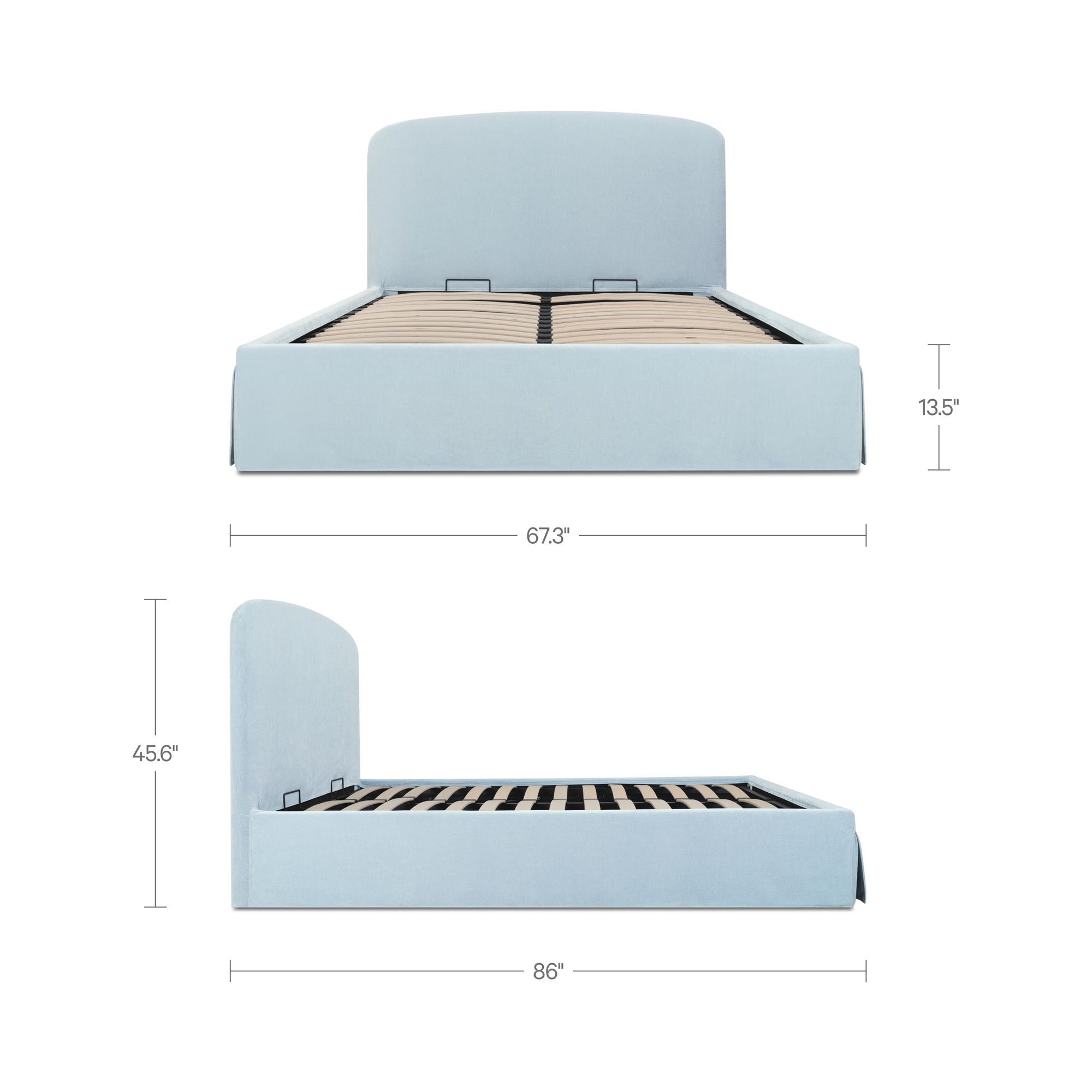 Joan Queen Storage Bed Light Blue by Moe's Home Collection - view 3