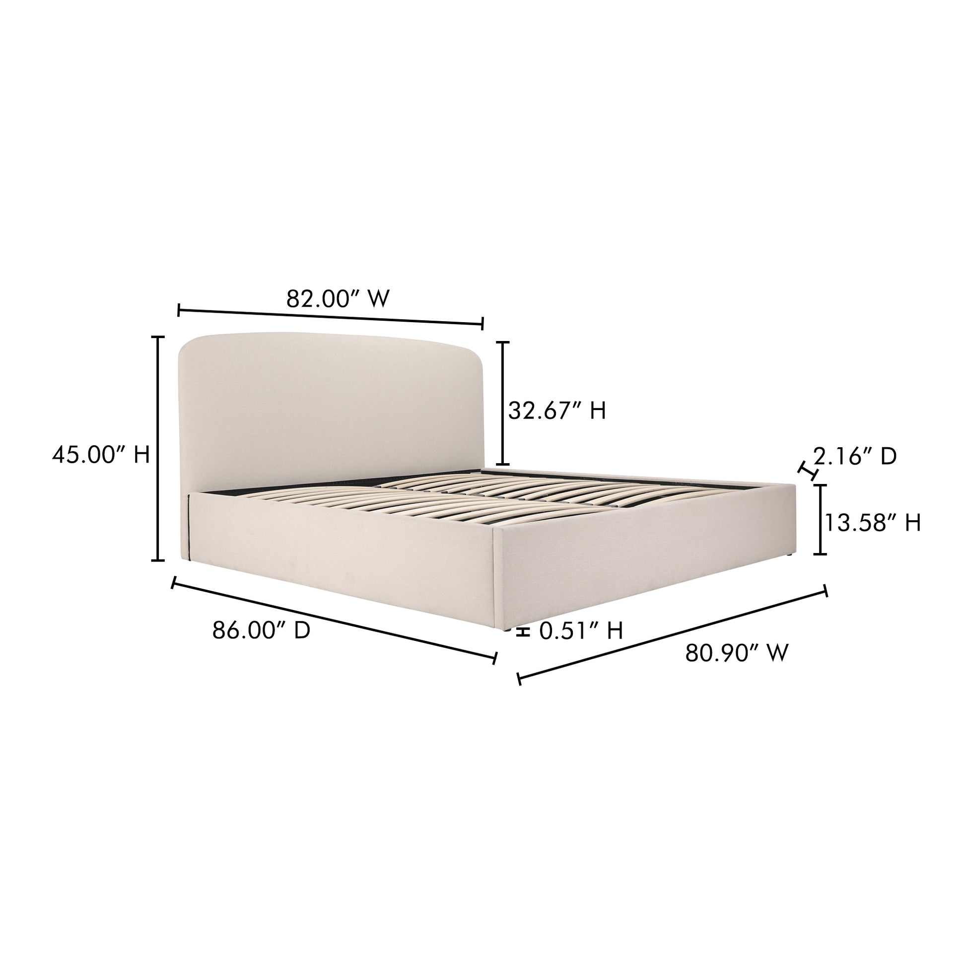 Joan King Storage Bed Cream by Moe's Home Collection - view 7