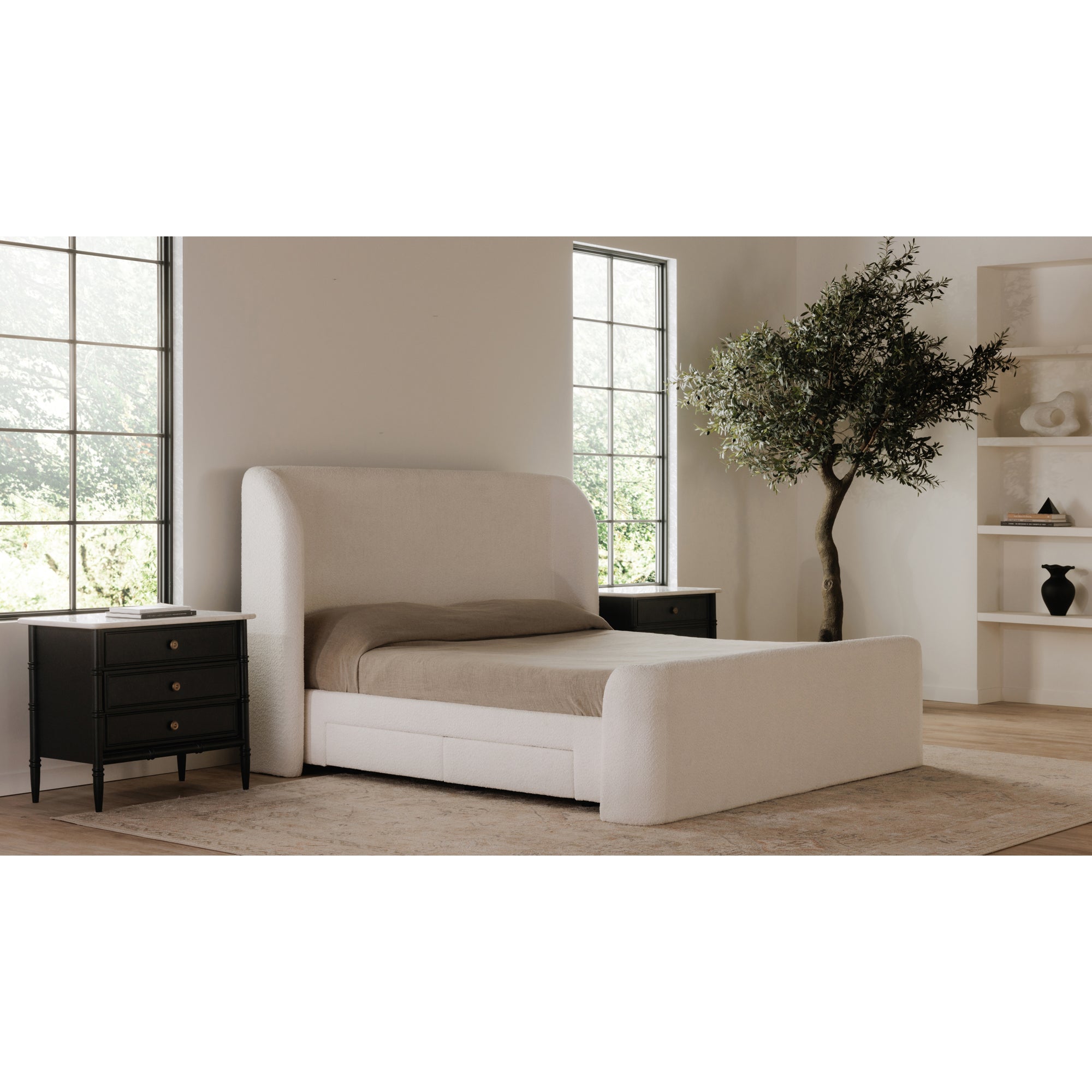 Sophia Queen Storage Bed Cream by Moe's Home Collection - view 4