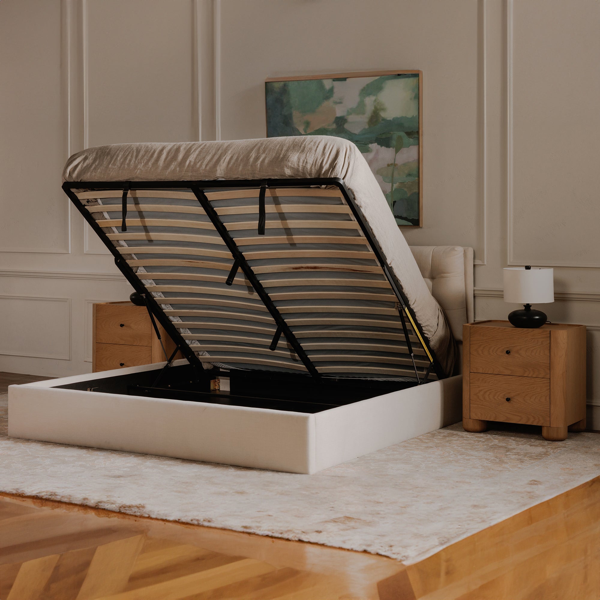 Sebastion King Storage Bed Cream by Moe's Home Collection - view 5