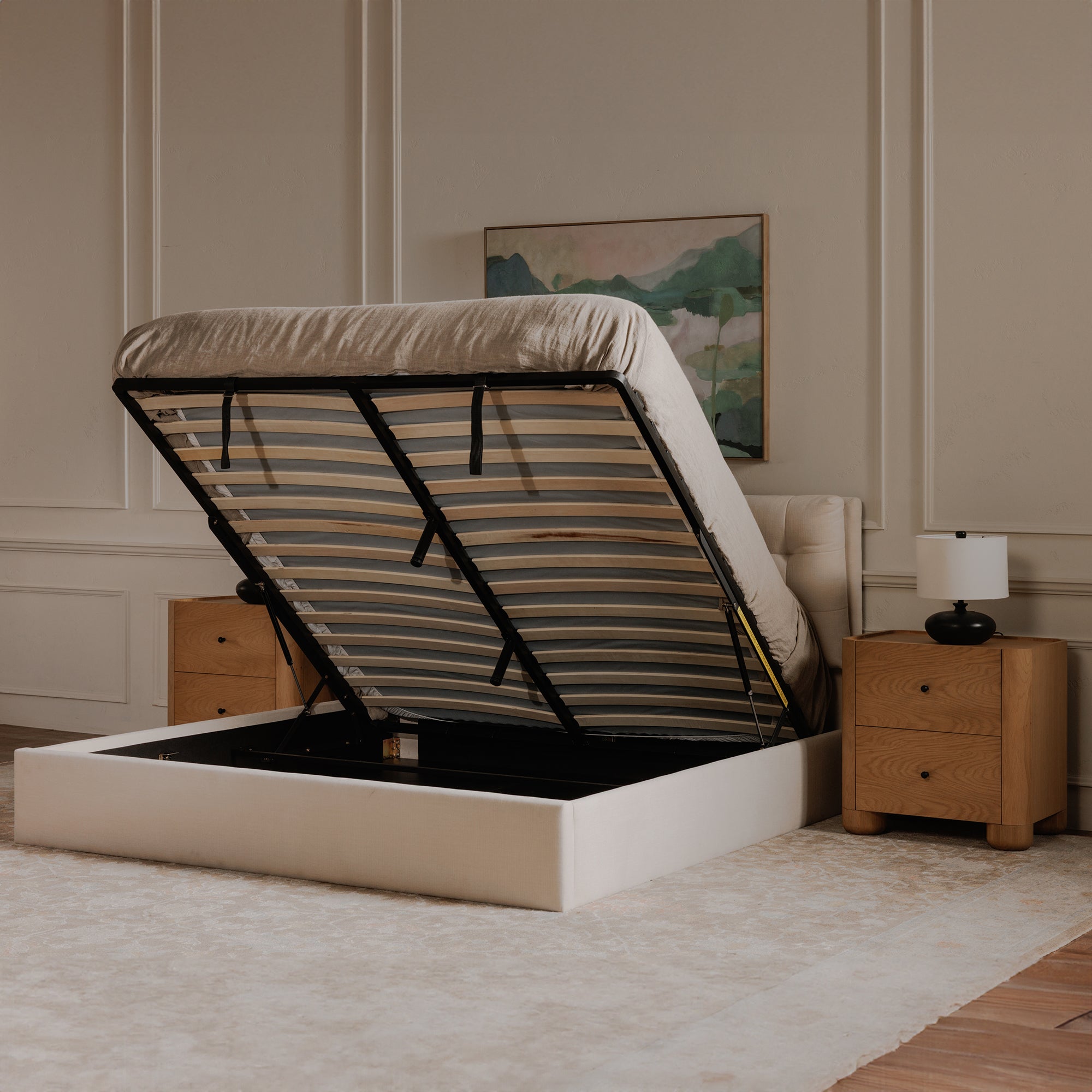 Sebastion Queen Storage Bed Cream by Moe's Home Collection - view 5