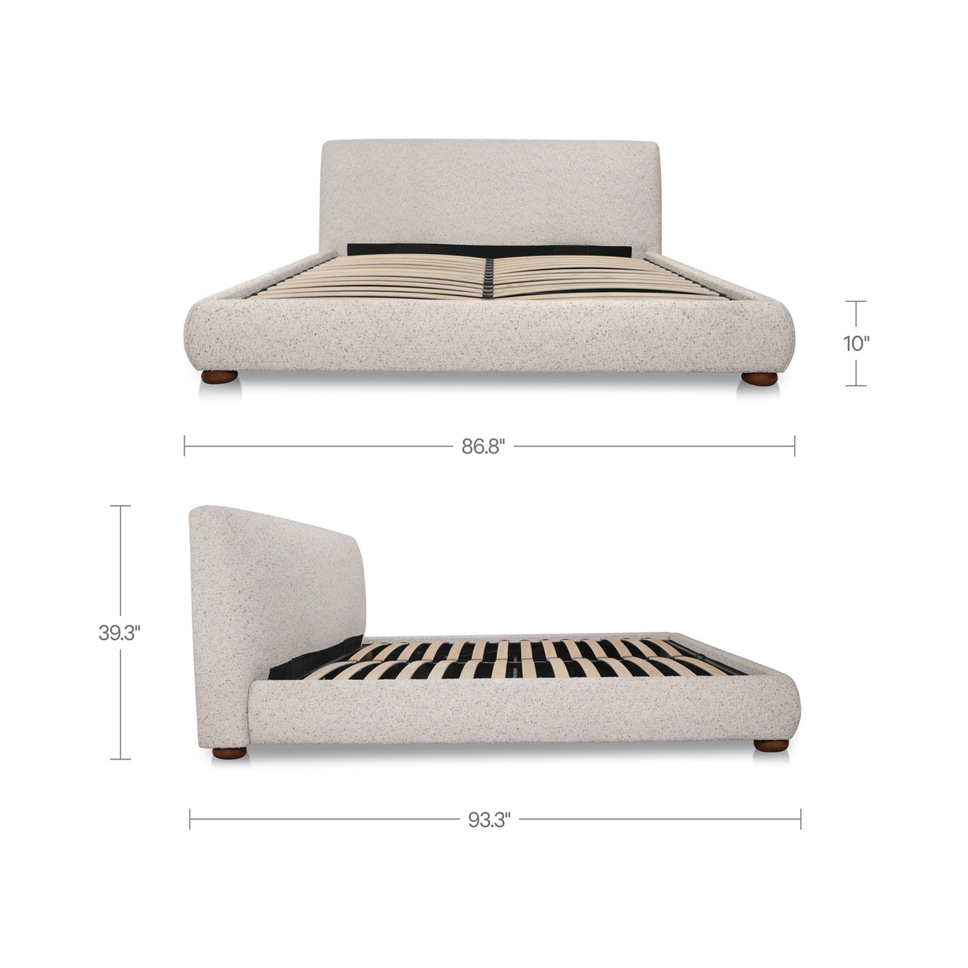 Beau King Storage Bed Speckled Light Grey by Moe's Home Collection - view 4