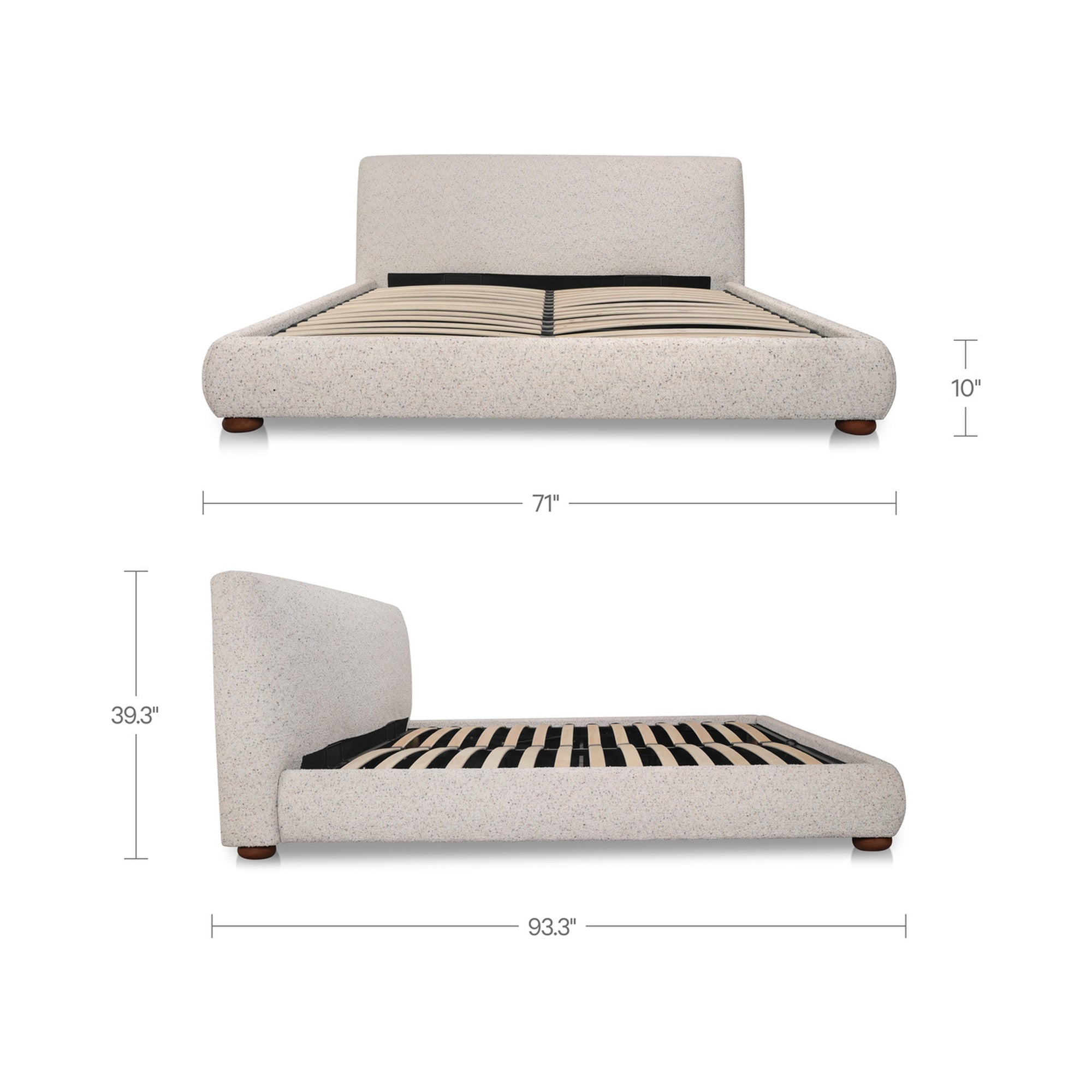 Beau Queen Storage Bed Speckled Light Grey by Moe's Home Collection - view 4