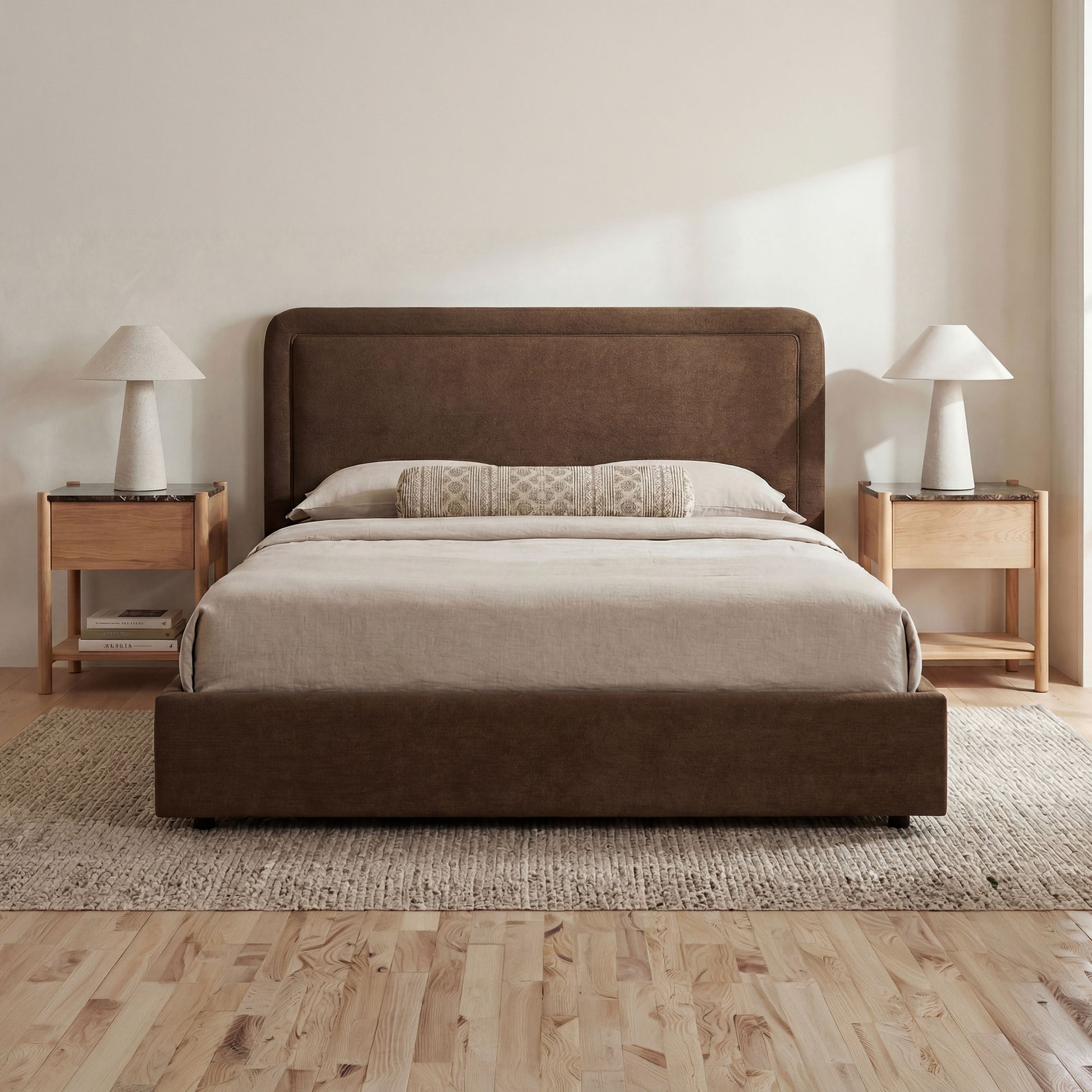 Simon Queen Storage Bed Brown by Moe's Home Collection - view 2