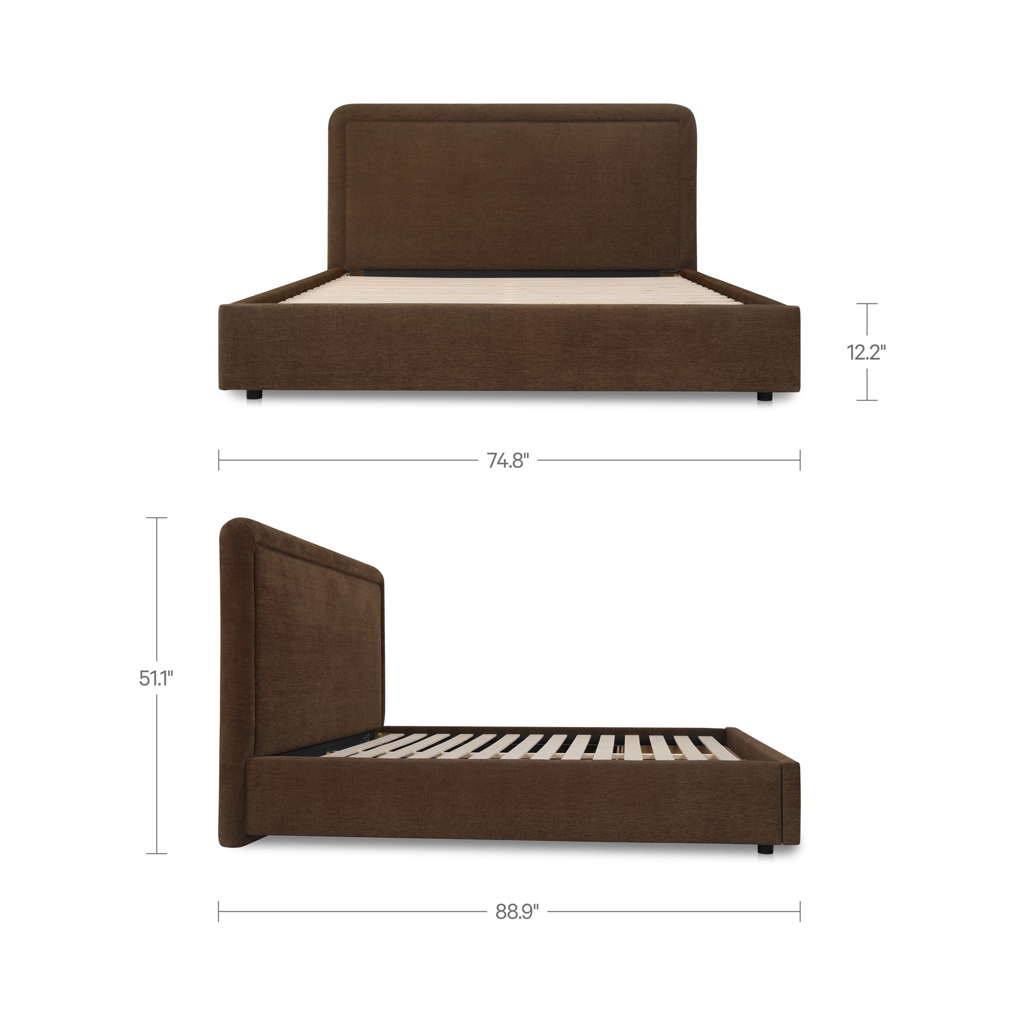 Simon Queen Storage Bed Brown by Moe's Home Collection - view 3