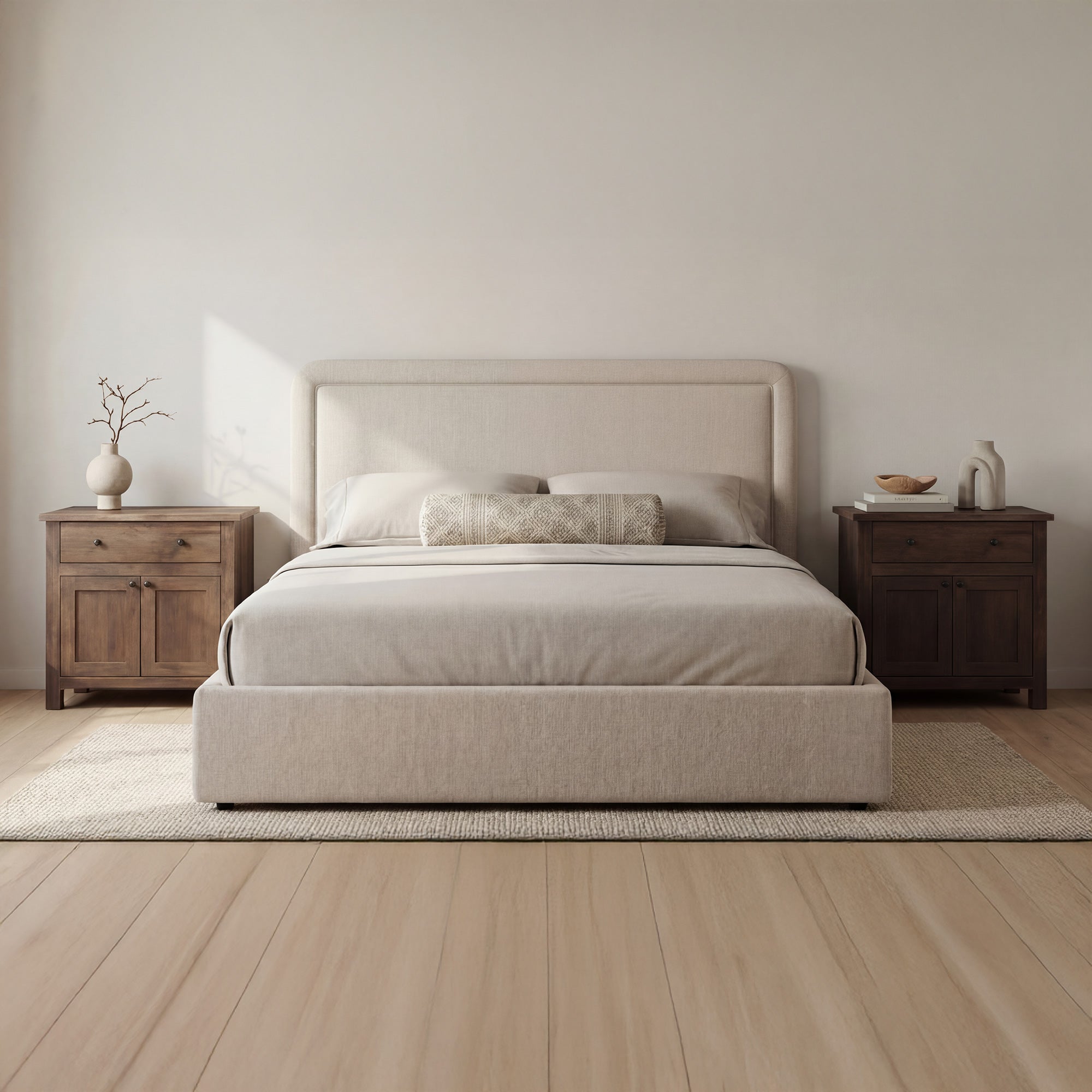 Simon Queen Storage Bed Flecked Beige by Moe's Home Collection - view 2